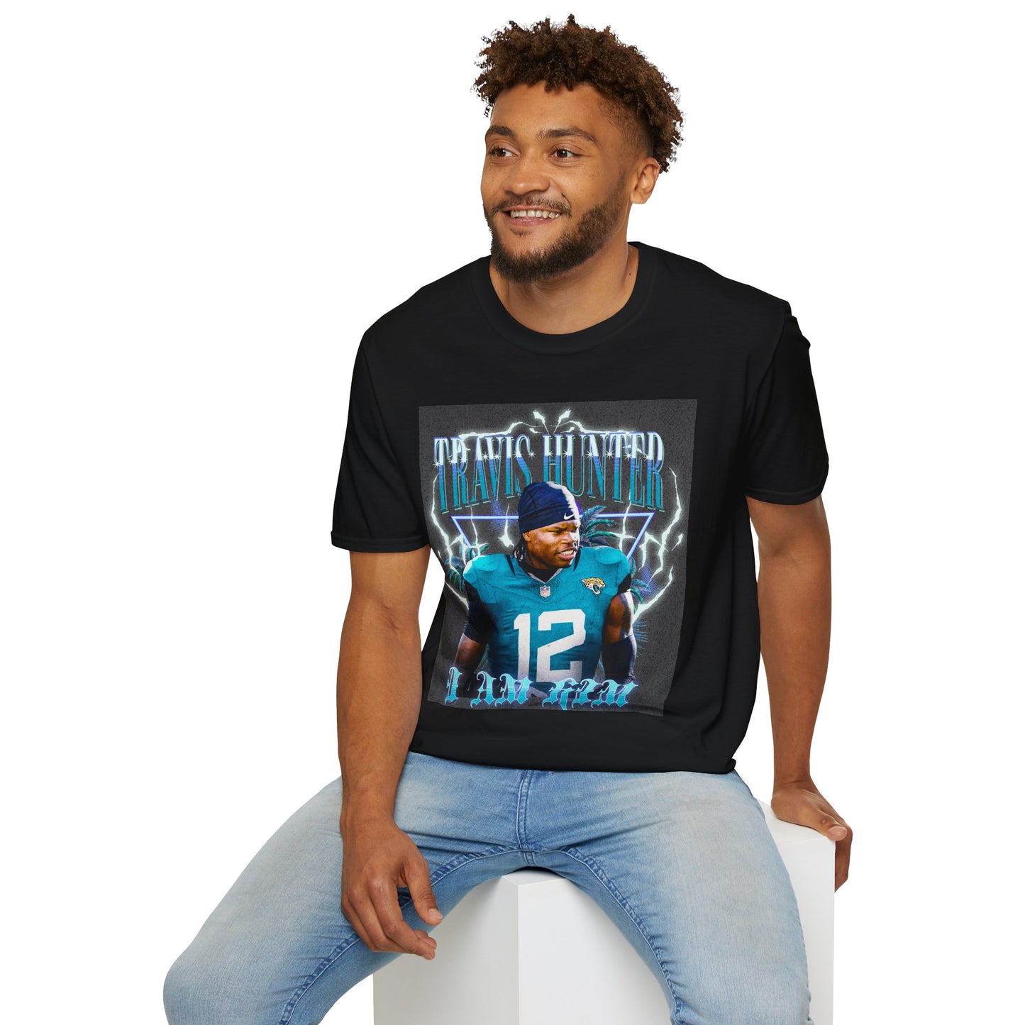 Travis Hunter "I Am Him" Unisex Softstyle T-Shirt - Sports Fan Apparel